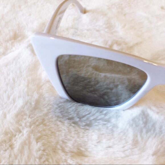 Kiara White Mirrored Full Rim Cat Eye Sunglasses - Picture 5 of 8